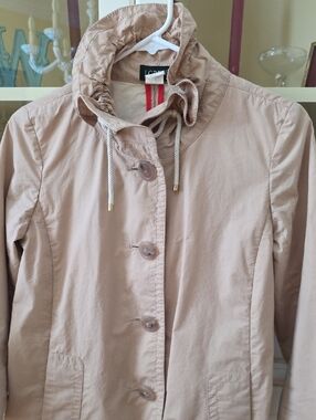 J. Crew Beige Drawstring Stand-Collar Trench Coat